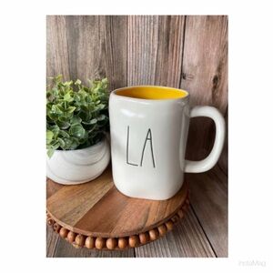 NEW Rae Dunn LA Mug with Palm Trees & Sun Double Sided Los Angeles